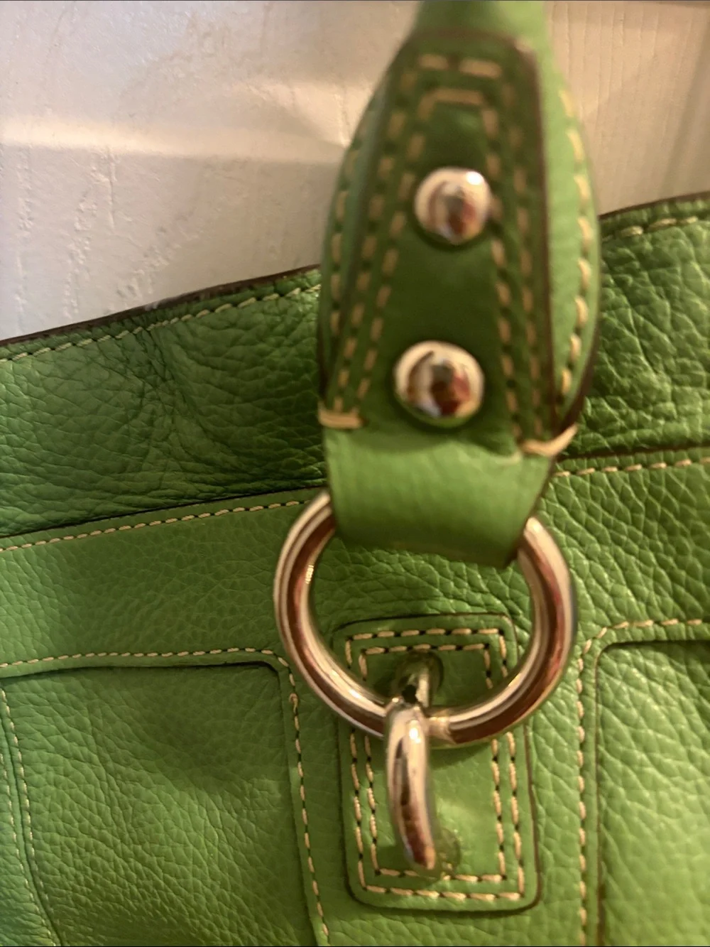 Coach Green Leather Tote Bag - Classic Shoulder Handbag